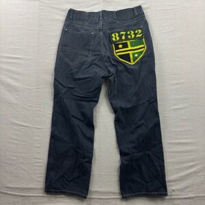 Eight 732 Mens Baggy Denim Jeans Dark Wash Y2K Hip Hop Fits 36x29.5